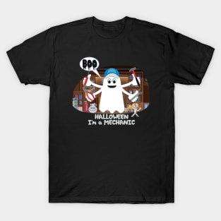 BOO Mechanic dressed as a GHOST - Ghost cute Halloween T-Shirt